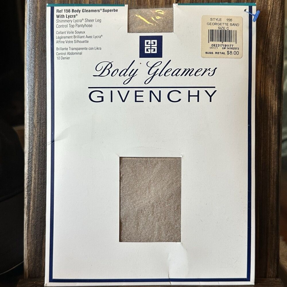 VTG 1995 Givenchy Panty Hose Size C Body Gleaners Shimmery Sheer Control Top NOS